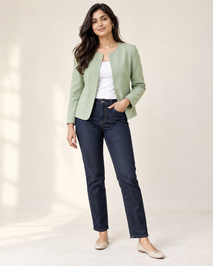 Collarless Blazer